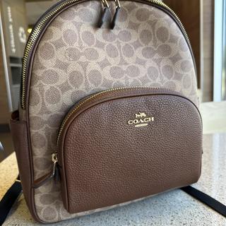 ??NWT! Coach Court Backpack in Signature Canvas Sand/Chalk CZ176 Msrp:$450.00 Coach Court Large Sand/Chalk Signature Coated Canvas  main image 3