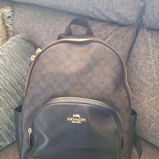 Coach Court Backpack | brown signature C w/padded back & laptop sleeve COACH Court Backpack In Signature Canvas Tan/Brown CZ176 main image 4