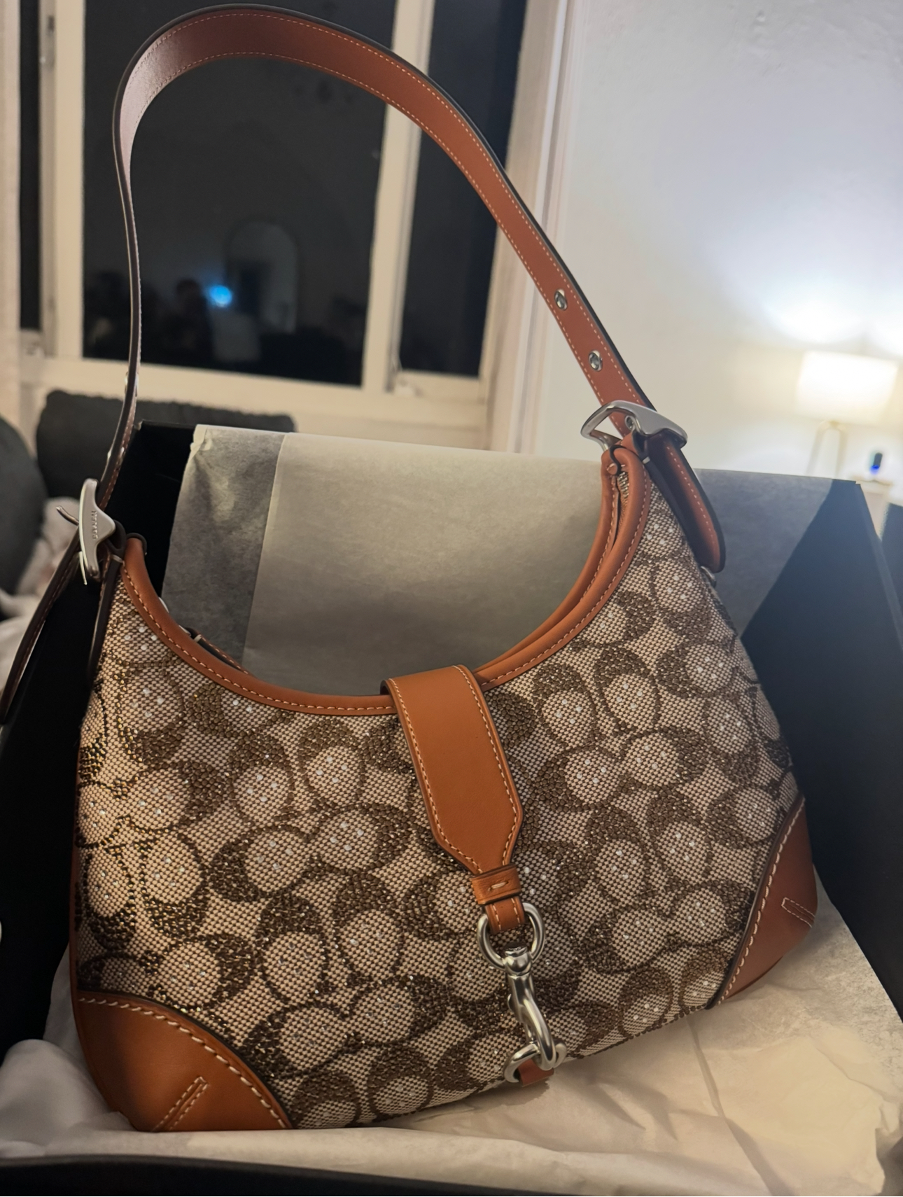 COACH® | Hamptons Hobo Bag In Signature Jacquard