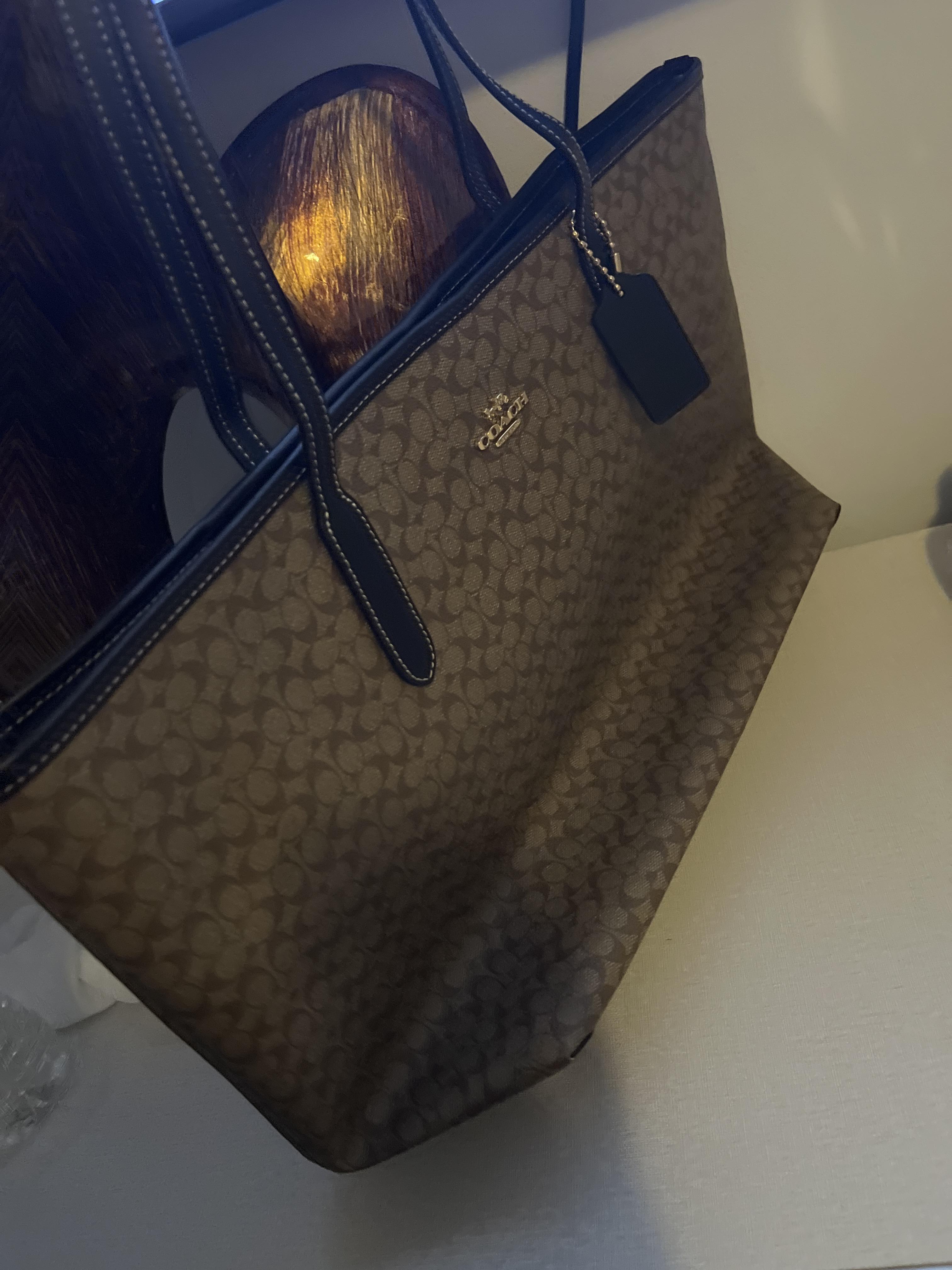 City Tote Bag With Buffalo Plaid Print | COACH®