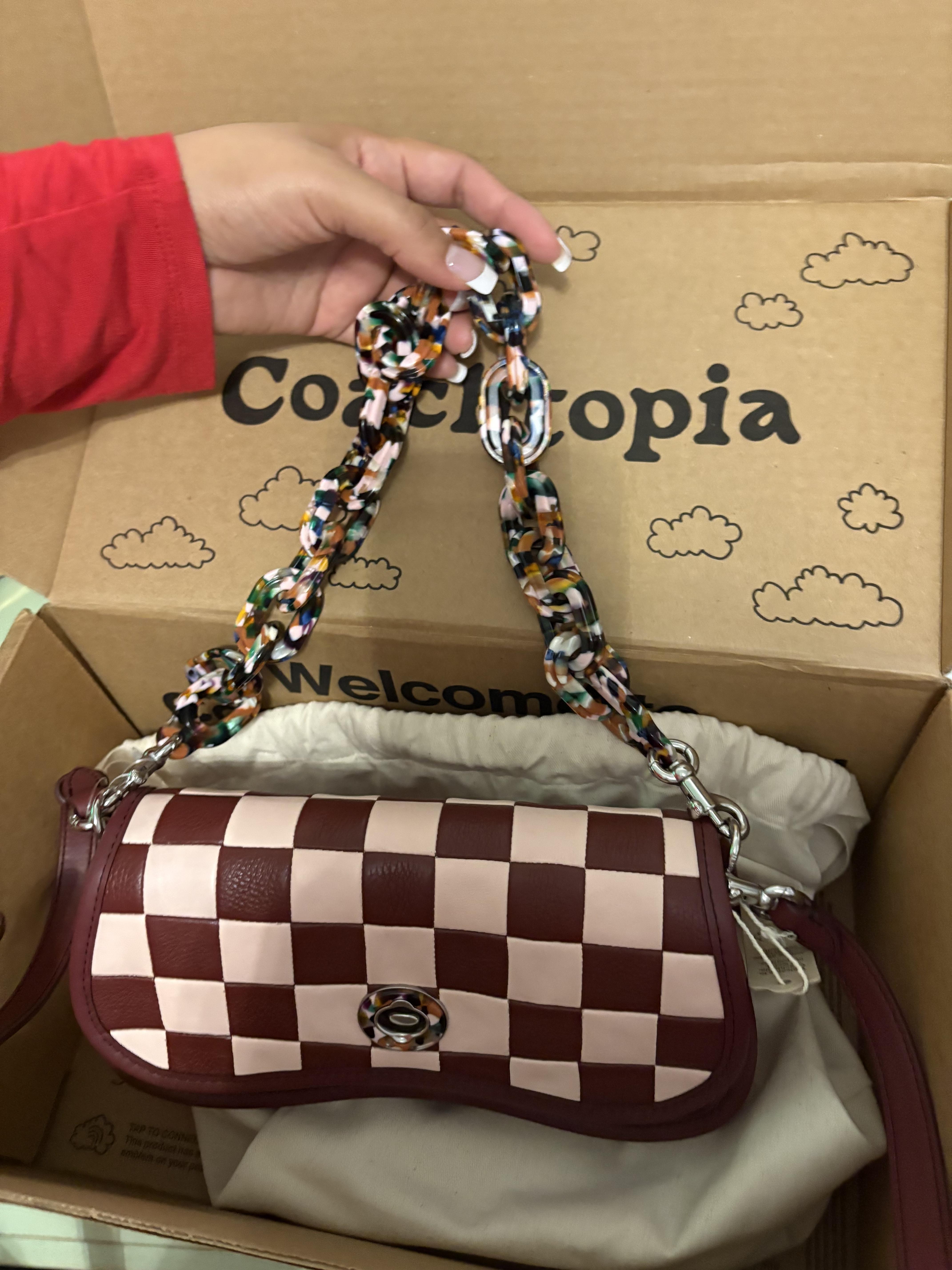 Wavy Dinky Bag In Coachtopia Leather With Strawberry Print
