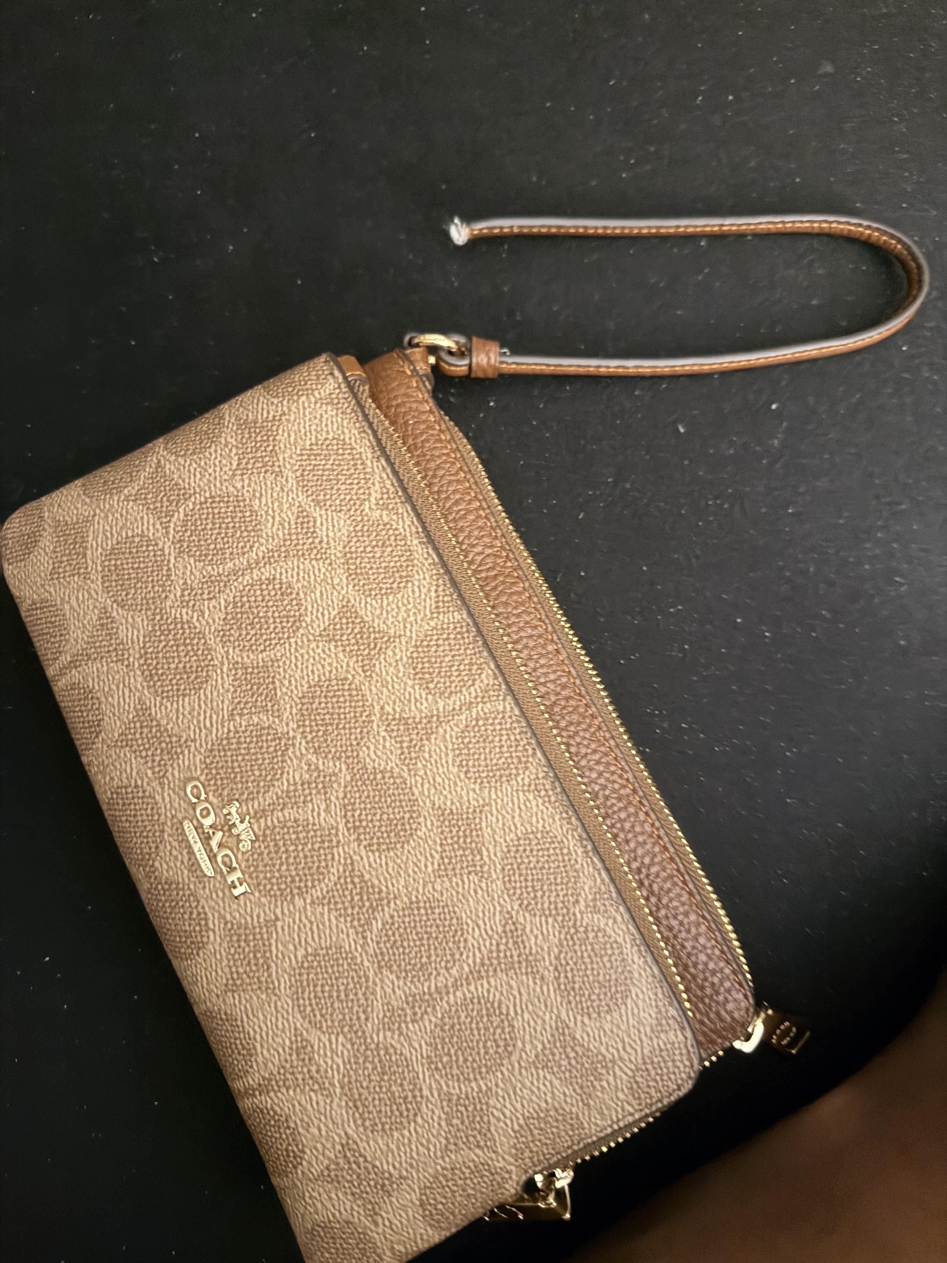 Double Zip Wallet In Signature Canvas | Wristlets | Coach | COACH®