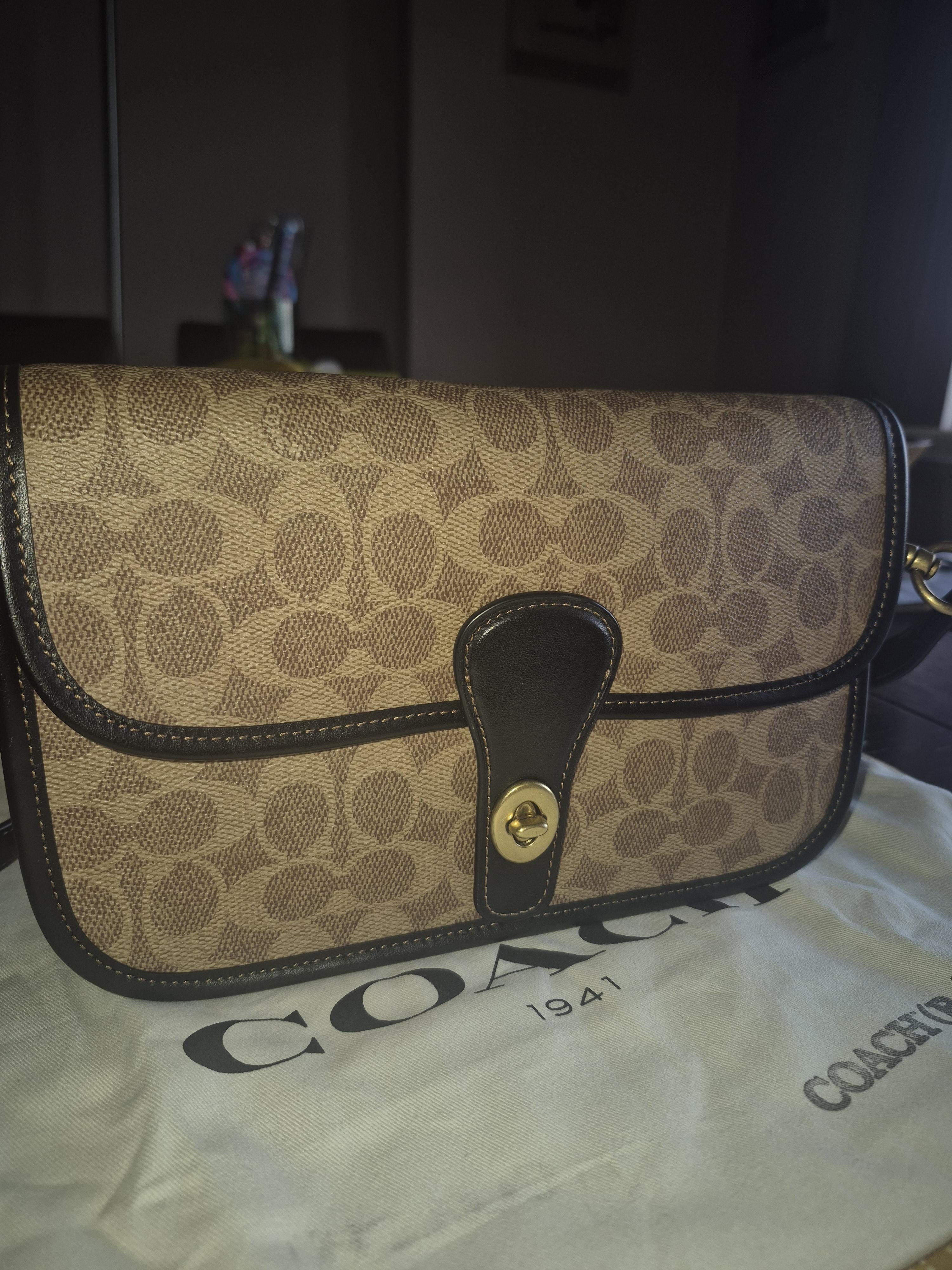 COACH® | Restored Turnlock Tab Messenger Bag In Signature Canvas