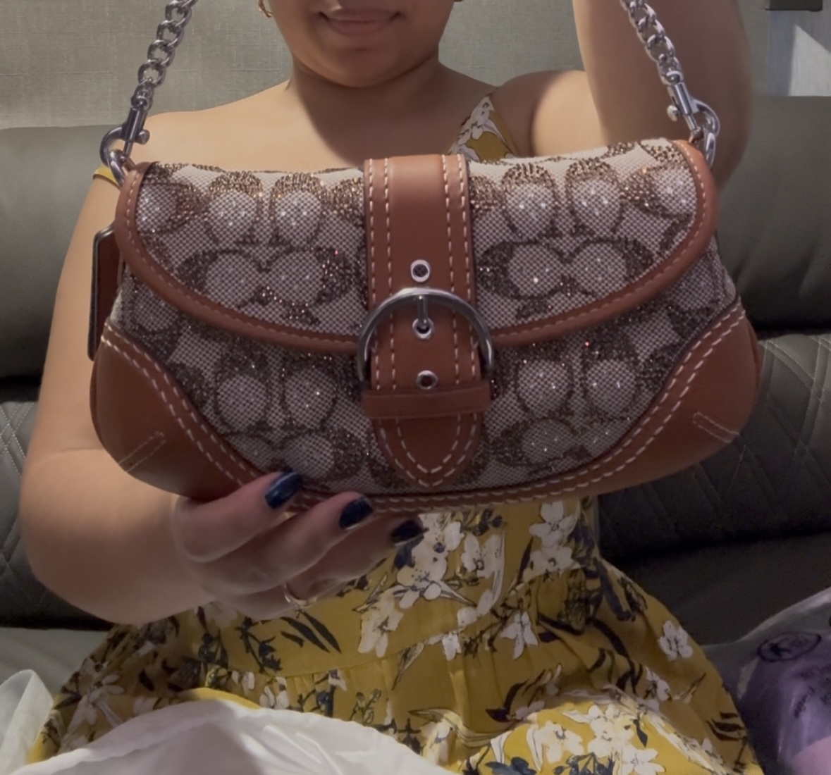 Coach Soho Mini Signature Small Flap Shoulder Handbag