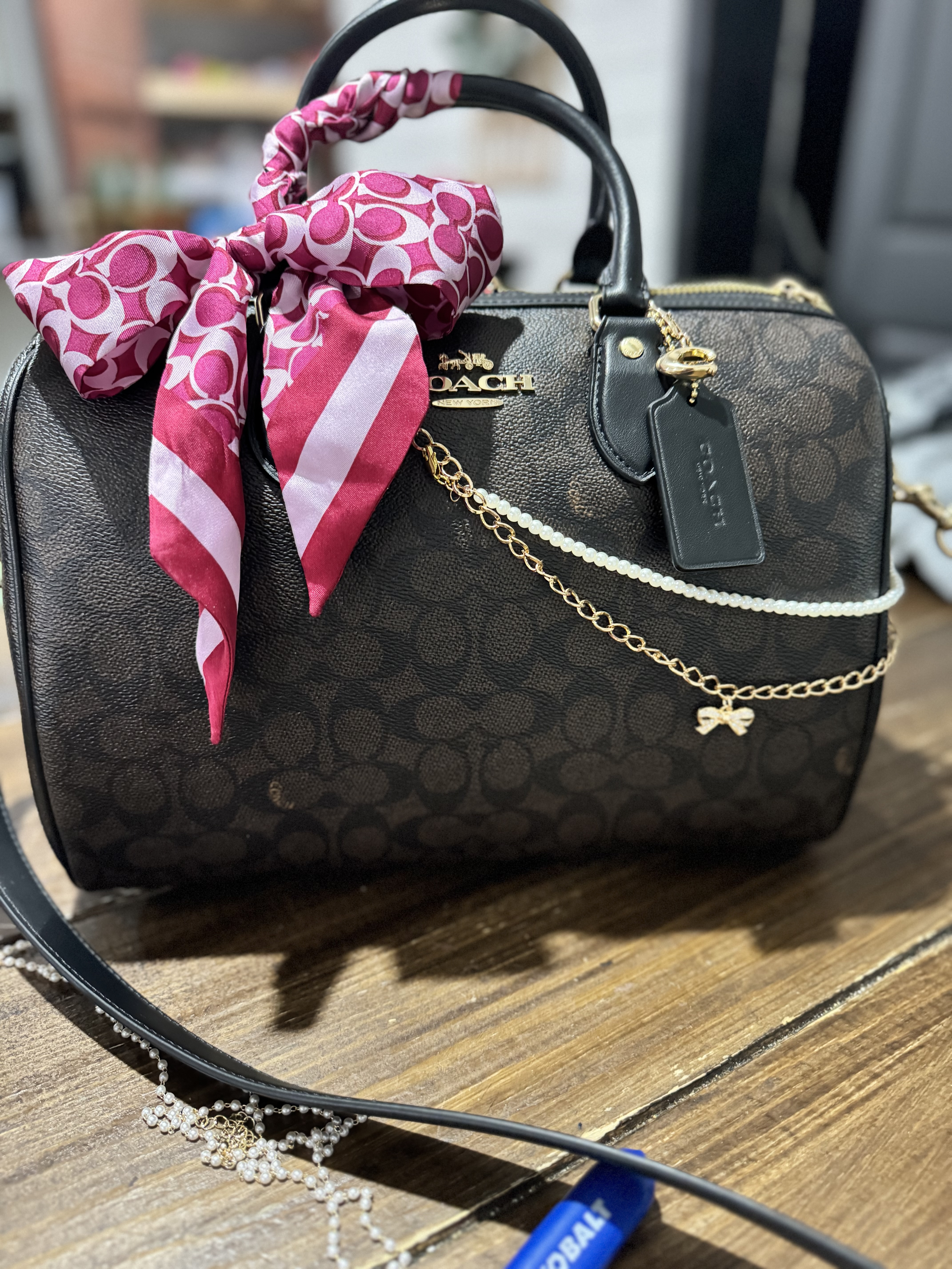 Signature Print Silk Skinny Scarf | COACH®