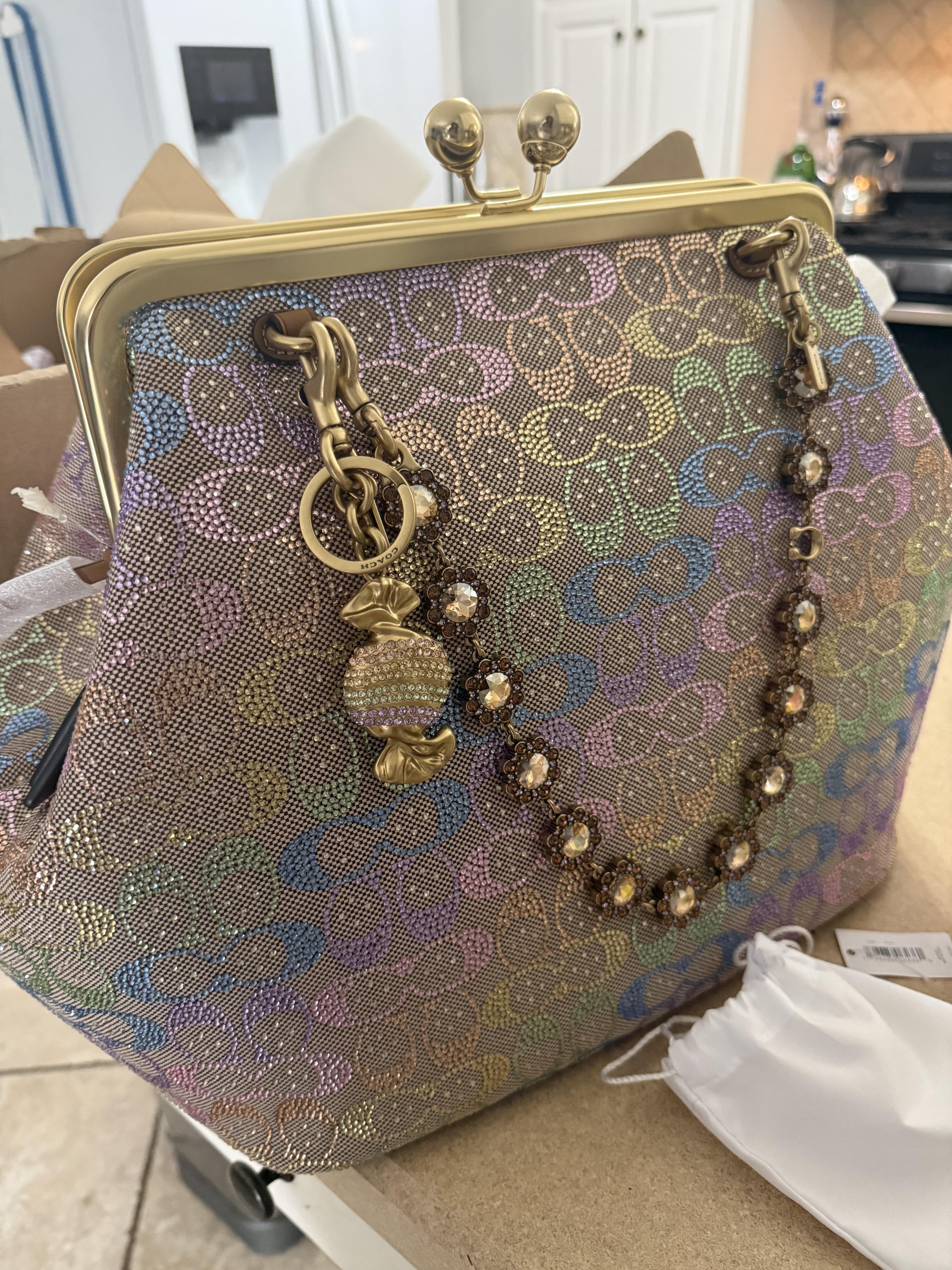 Large Kisslock Frame Bag In Crystal Signature Jacquard | Bags