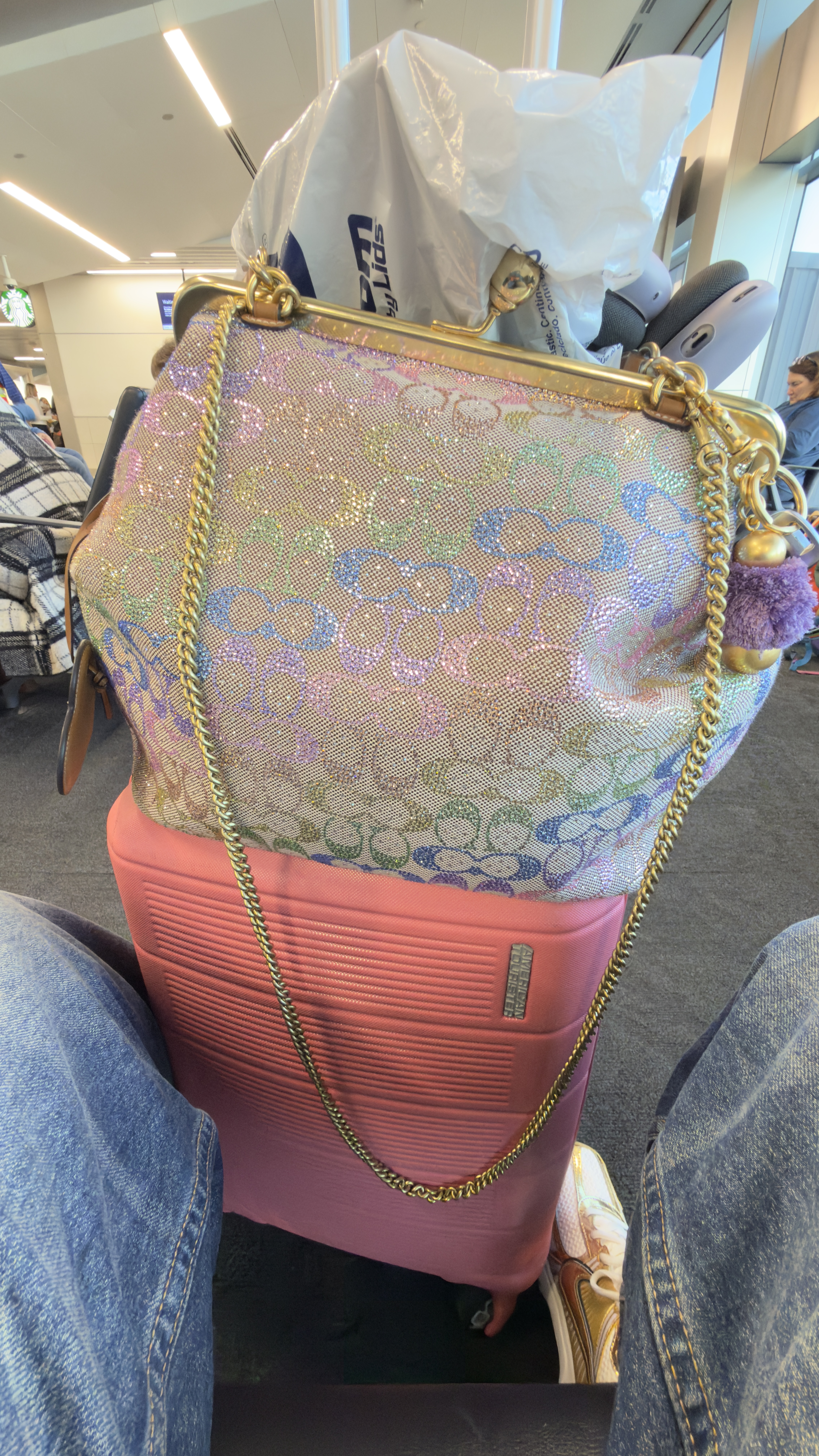 Large Kisslock Frame Bag In Crystal Signature Jacquard | Bags