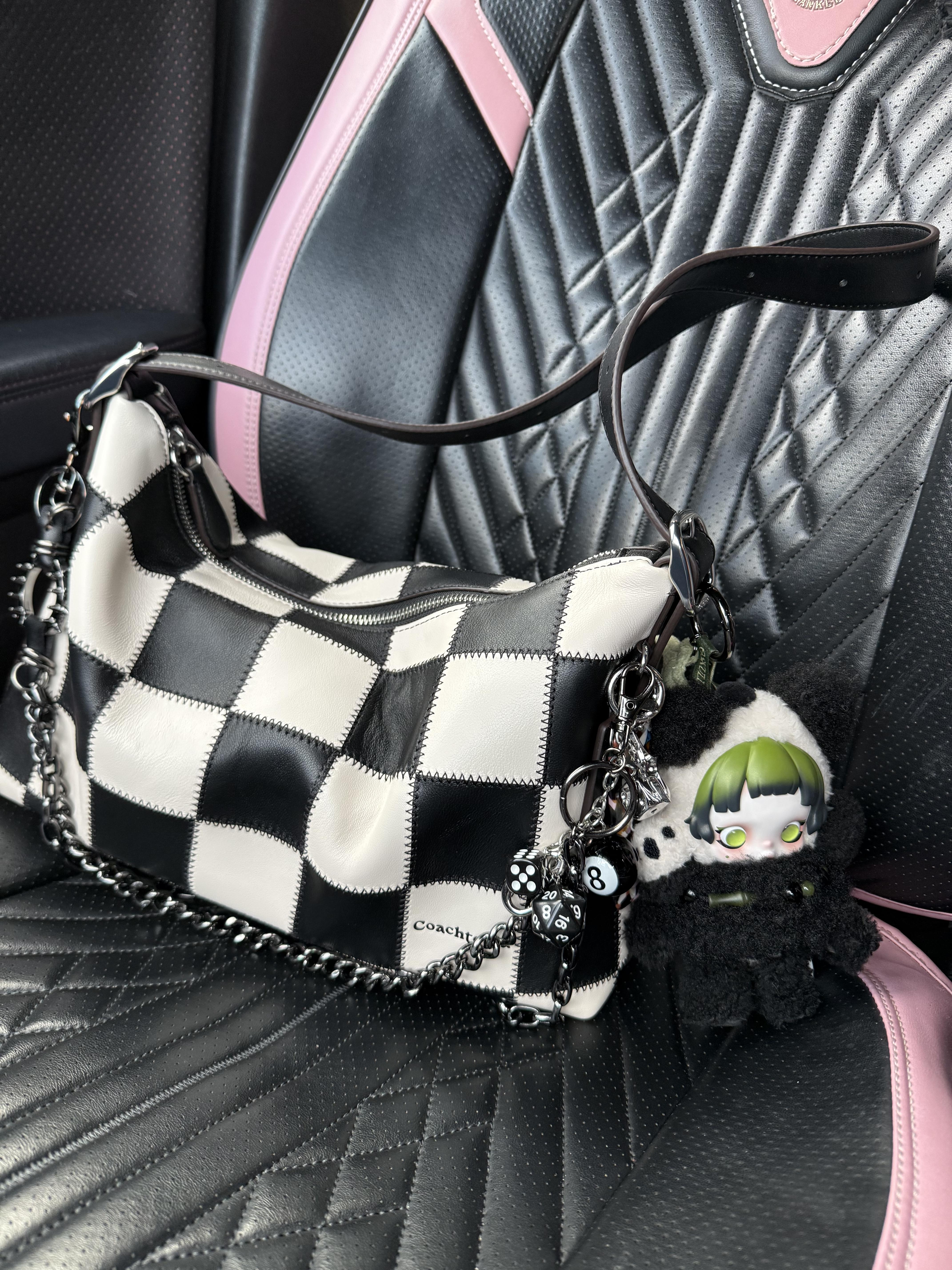 Alter/Ego Slouchy Shoulder Bag In Checkerboard Upcrafted Leather