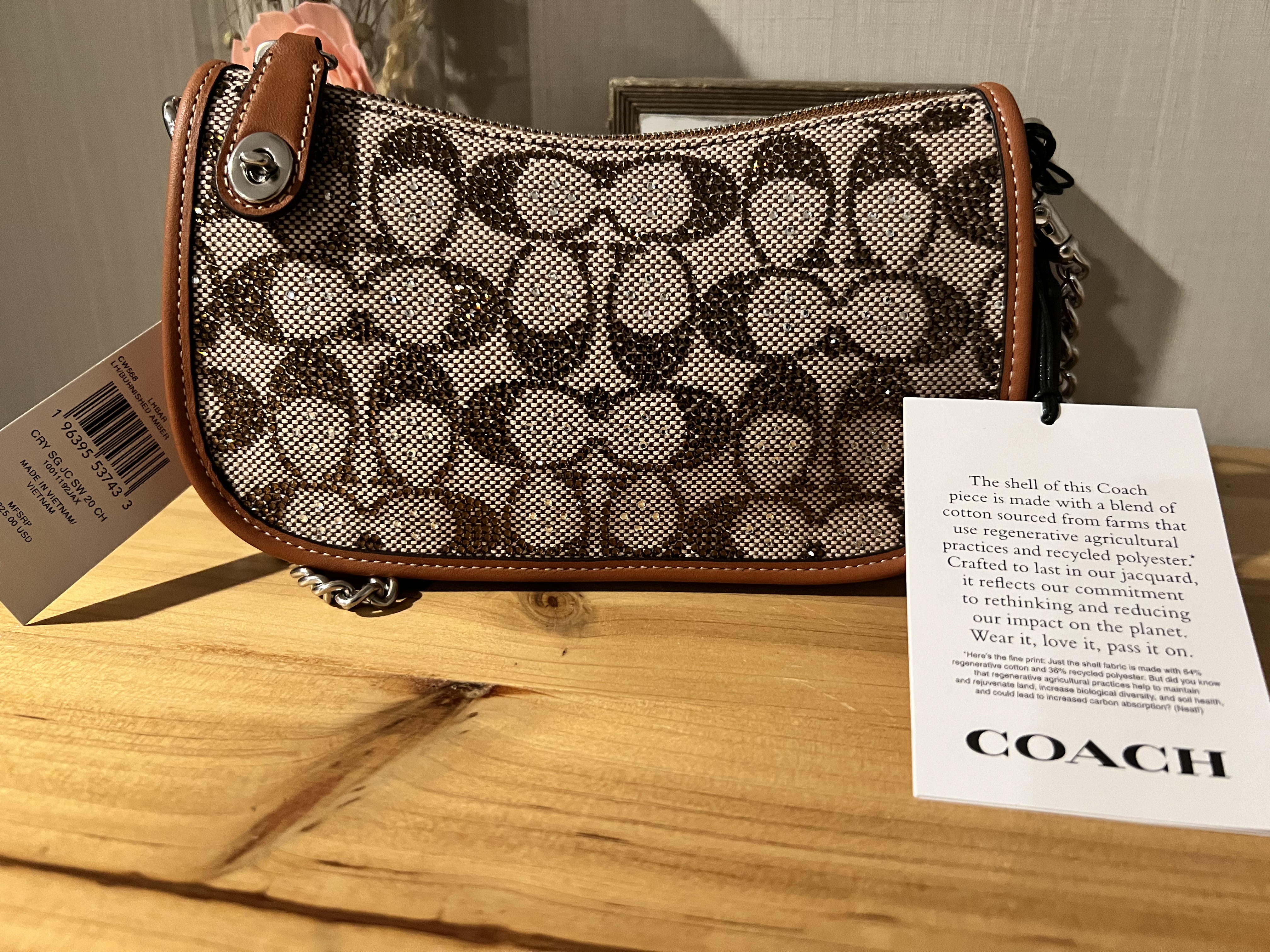 COACH® | Swinger 20 In Crystal Signature Jacquard
