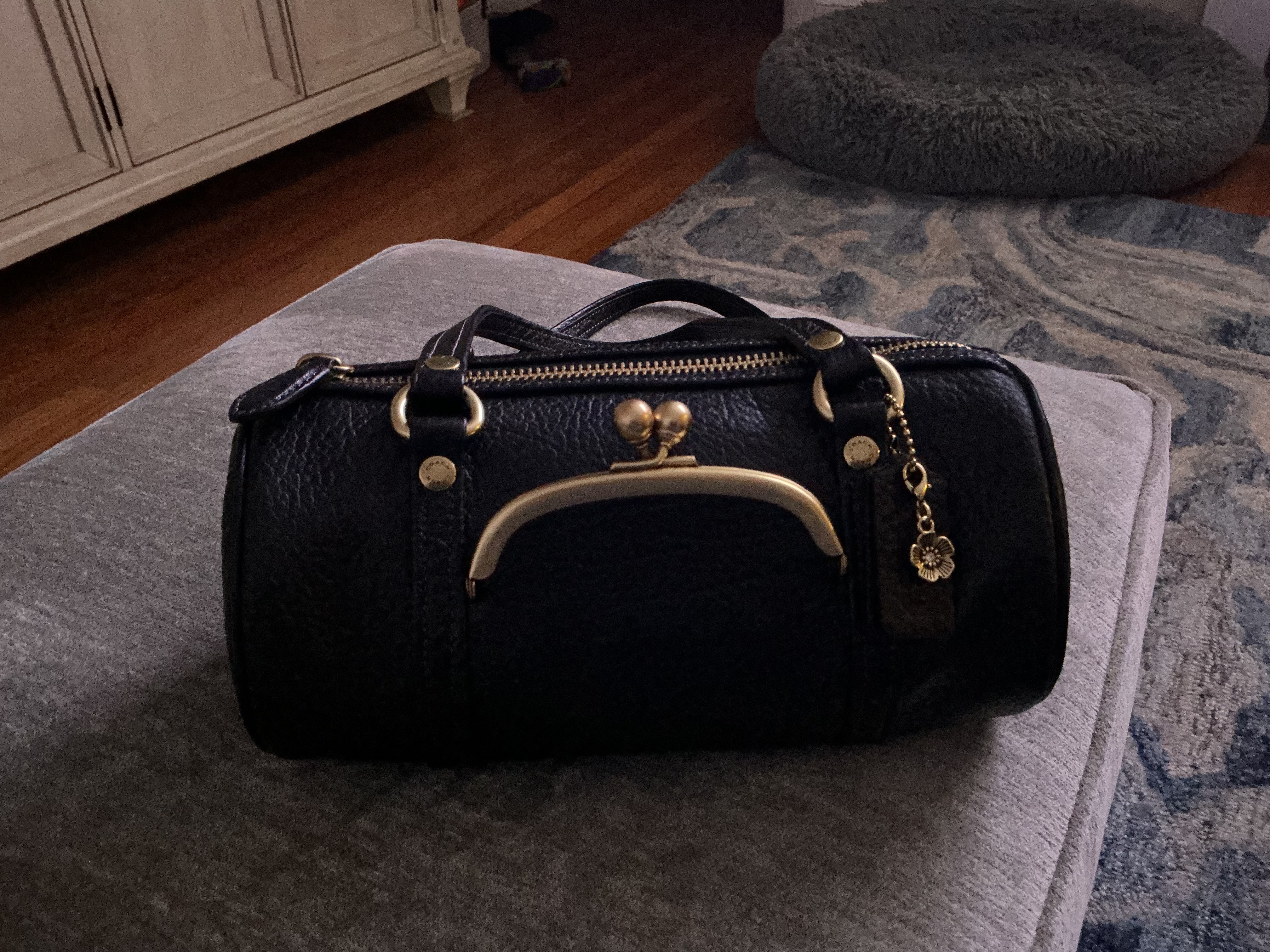 Kisslock Barrel Bag 28 In Repurposed Denim | Bags | Coach | COACH®