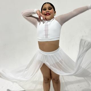 Mock Neck Illusion Mesh Dance Crop Top | Balera™