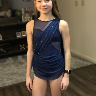 navy blue dress for baby girl Asymmetrical Mesh Drape Dress