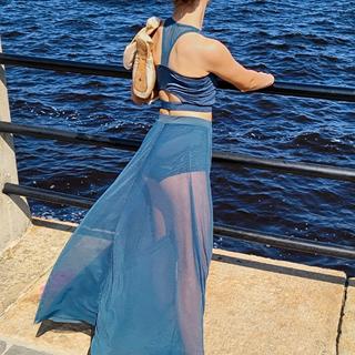 High Waist Mesh Maxi Skirt | Weissman®