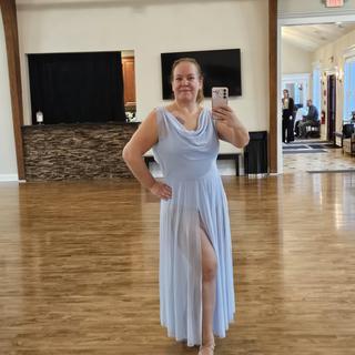 Double Cowl Mesh Maxi Dress