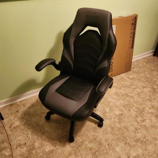 Quill Emerge Vector Luxura Faux Leather Gaming Chair, Black Gray