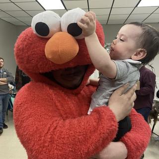 Grandson loving Elmo!!