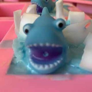 Shark in the soap waves