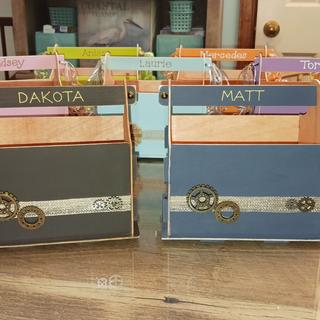 Decorated boxes for the men