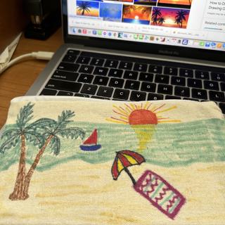 Beach-themed pencil case