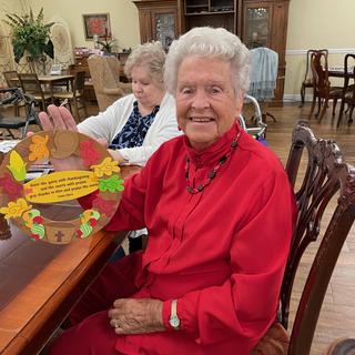 Mom giving thanks