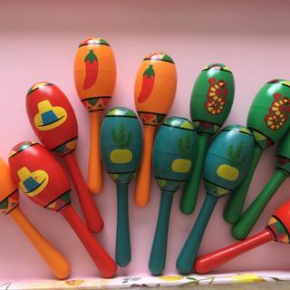 Multicolored Wooden Maracas For Cinco De Mayo Party Puerto Rico