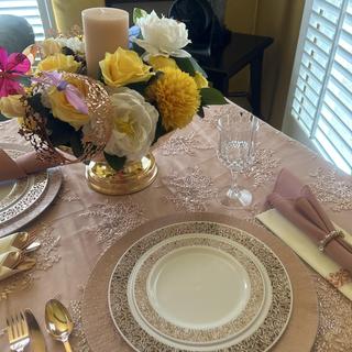 Table set up with the wine glass