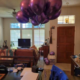Helium inflated balloons
