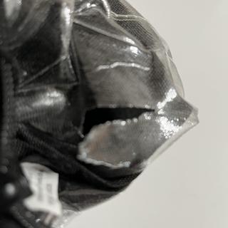 Plastic lining sealed and took an hour to rip apart slowly with holes