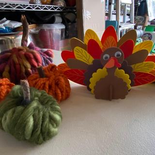 Turkey and pumpkins