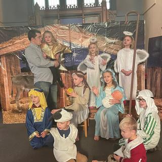 Dress Rehearsal! - singing "Away in a Manger"