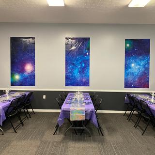 Purple table cloth
