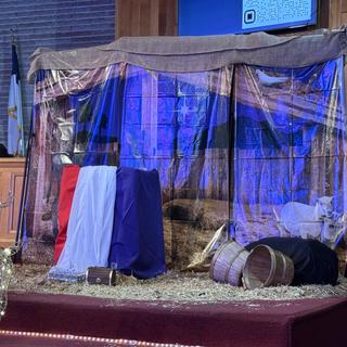 Manger back drop