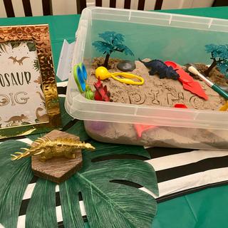 Centerpiece for Dino Dig sensory bin