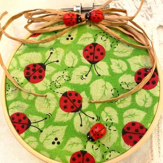 3” fabric hoop ornament or wall decoration!