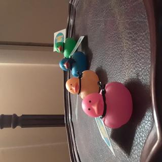 Mini neon rubber ducks