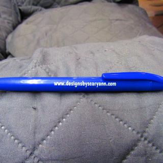 One of the blue pens