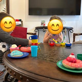 Donuts on toy plates