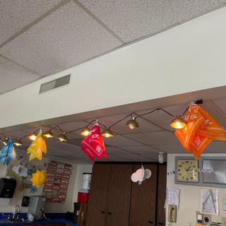 Hung with lanterns