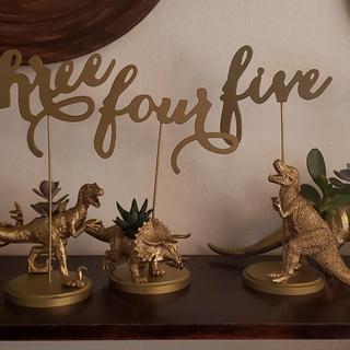 Numbers with dinosaur planters