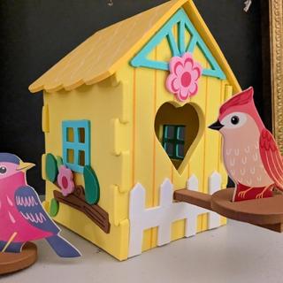 He sits on the perch! So cute!