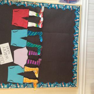 Our Wacky Socks had a nice finish with the Dr.Suess bulletin board border!