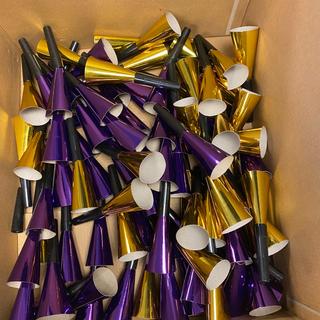We did NOT order purple horns!! We received none that were black in color, which is what we wanted!
