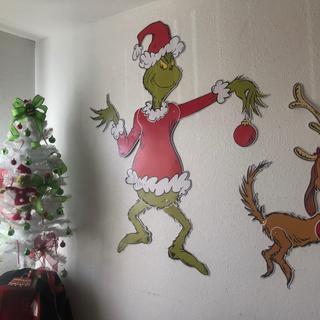 Grinch and Max giant cut outs