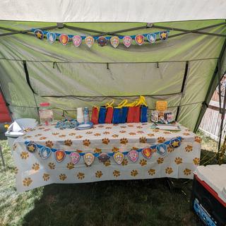 It's small but to the left is what I made for the pup adoption.