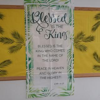 Banner on church bulletin board
