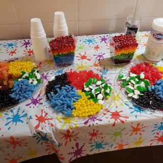 Fun, colorful tablecloth