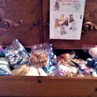 "Adopt a Friend from our Zoo" - stuffed animals ordered from Oriental Trading