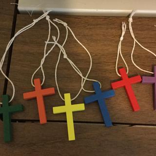 Small wooden colorful crosses 