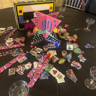 Guest table goodie bag items!