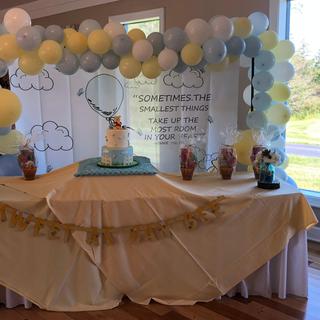 This banner was perfect for the cake table at my Winnie the Pooh baby shower.